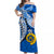 Vanuatu Color Off Shoulder Long Dress Pig Tusk Polynesian Blue LT13 Long Dress Blue - Polynesian Pride