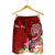 Tahiti Custom Personalised Men's Shorts - Turtle Plumeria (Red) - Polynesian Pride