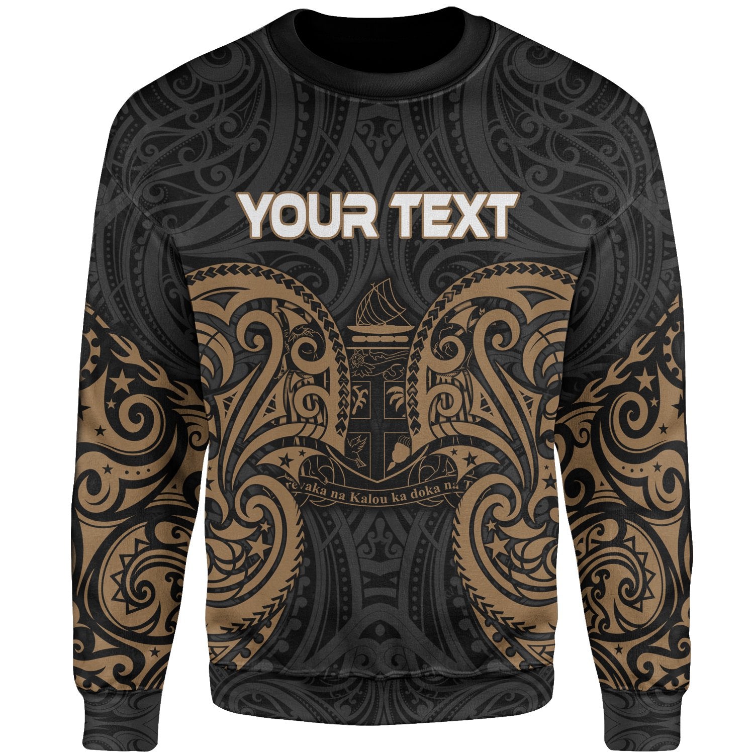 Fiji Polynesian Custom Personalised Sweater - Spirit Style Gold Unisex Gold - Polynesian Pride