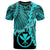 Hawaii Polynesian Custom T Shirt Tribal Wave Tattoo Neon Blue Unisex Blue - Polynesian Pride