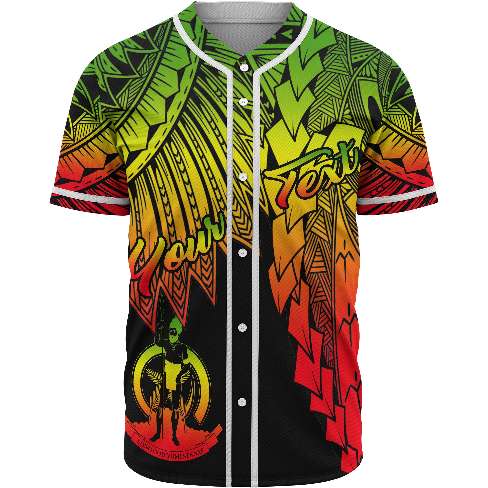 Vanuatu Polynesian Custom Personalised Baseball Shirt - Tribal Wave Tattoo Reggae Unisex Reggae - Polynesian Pride