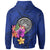 American Samoa Polynesian Zip up Hoodie Floral With Seal Blue - Polynesian Pride