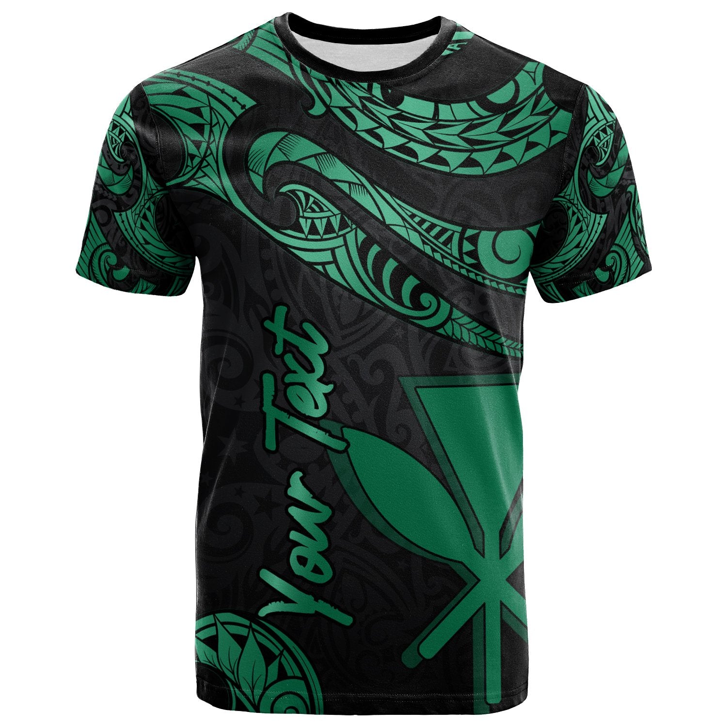 Hawaii Kanaka Maoli Polynesian Custom T Shirt Polynesian Tattoo Green Version Unisex Art - Polynesian Pride