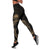 Federated States of Micronesia Women's Legging - Gold Tribal Wave Black - Polynesian Pride