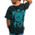 Tahiti Polynesian Custom T Shirt Vintage Polynesian Turtle (Turquoise) - Polynesian Pride