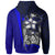 Marshall Islands Polynesian Zip up Hoodie Blue Coat of Arm Turtle with Hook - Polynesian Pride