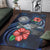 American Samoa Polynesian Area Rug - Blue Turtle Hibiscus - Polynesian Pride