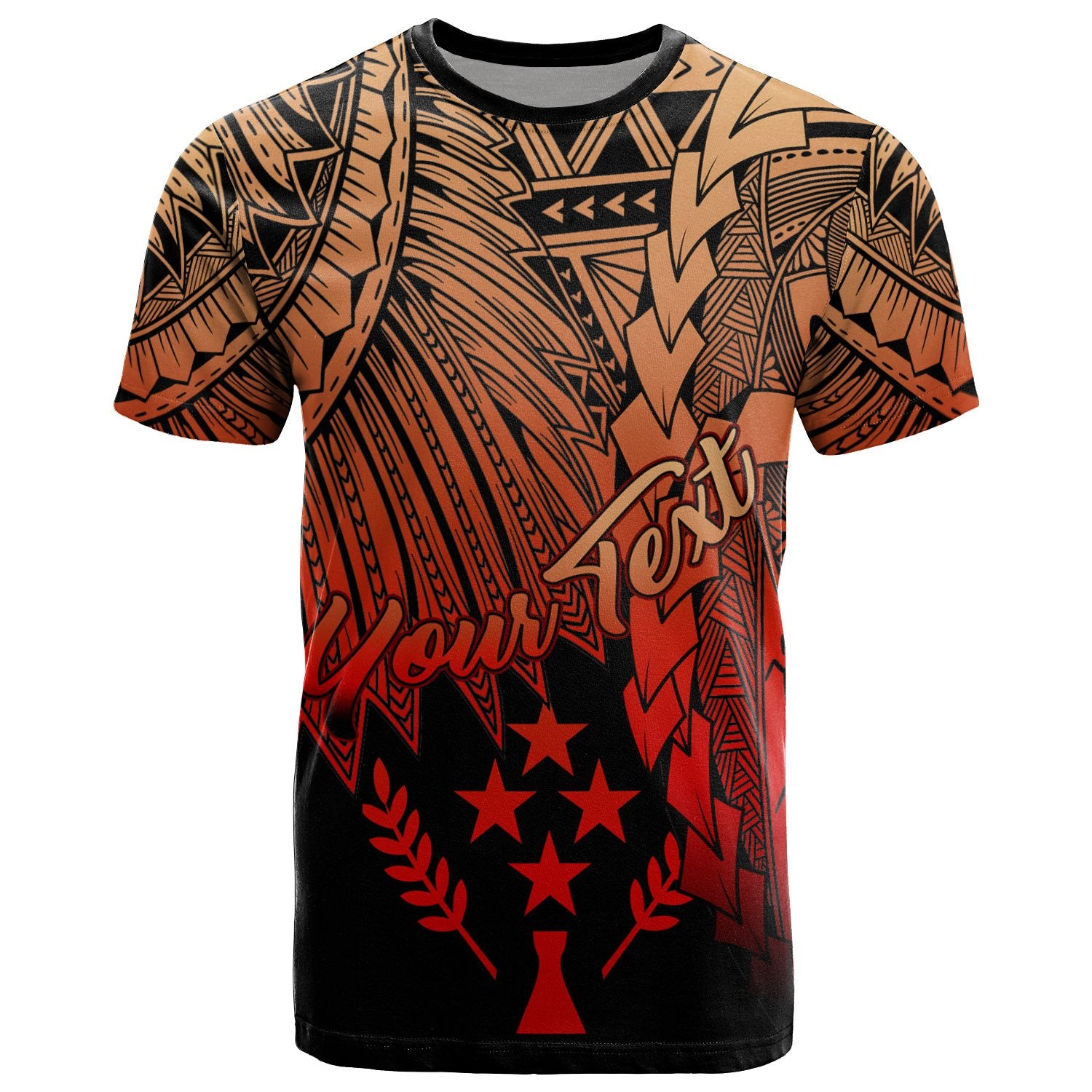 Kosrae Polynesian Custom T shirt Tribal Wave Tattoo Red Ver 2 Unisex Red - Polynesian Pride