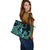 Polynesian Hawaii Leather Tote Bag - Hula Girl Neon Blue - Polynesian Pride