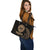 Tahiti Polynesian Leather Tote Bag - Gold Tribal Wave - Polynesian Pride