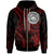 American Samoa Custom Zip up Hoodie Red Turtle Unisex Red - Polynesian Pride