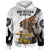 American Samoa Zip up Hoodie Polynesian Eagle Fire White Style Unisex White - Polynesian Pride