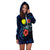 Palau Polynesian Hoodie Dress - Blue Turtle Hibiscus - Polynesian Pride