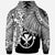 Polynesian Hawaii Zip up Hoodie Tribal Wave Tattoo White - Polynesian Pride