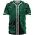 Vanuatu Polynesian Custom Personalised Baseball Shirt - Tribal Wave Tattoo Green Unisex Green - Polynesian Pride