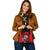 Guam Polynesian Shoulder Handbag - Floral With Seal Red - Polynesian Pride