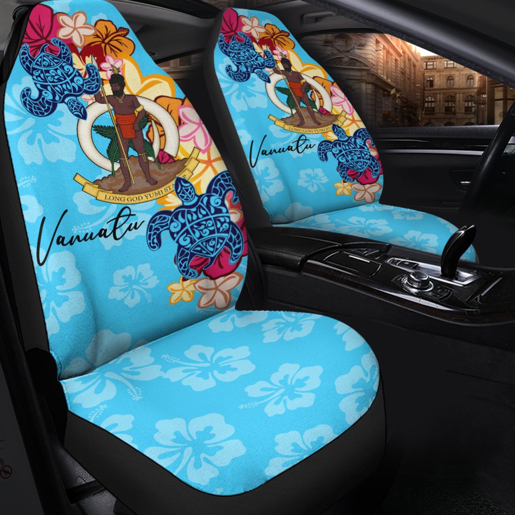 Vanuatu Car Seat Cover - Tropical Style Universal Fit Blue - Polynesian Pride