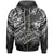 American Samoa Polynesian Zip up Hoodie Eagle Tribal Pattern Unisex Black - Polynesian Pride