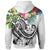 Fiji Polynesian Zip up Hoodie Summer Plumeria (White) - Polynesian Pride