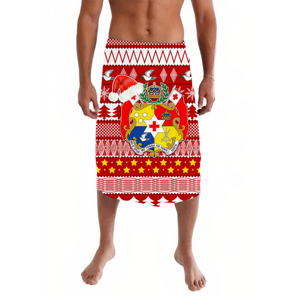 Tonga Kilisimasi Fiefia Lavalava Merry Christmas with Tongan Pattern Ver.01 LT13 Red - Polynesian Pride