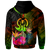 Vanuatu Polynesian Custom Hoodie Hibiscus and Banana Leaves - Polynesian Pride