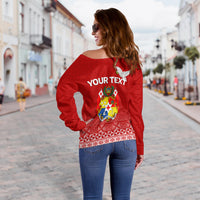 (Custom Personalised) Tonga Tongatapu Women Off Shoulder Sweater - Tongan Pattern - LT12 - Polynesian Pride