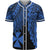 Wallis and Futuna Polynesian Custom Personalised Baseball Shirt - Tribal Wave Tattoo Blue Unisex Blue - Polynesian Pride