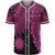 Nauru Polynesian Custom Personalised Baseball Shirt - Tribal Wave Tattoo Pink Unisex Pink - Polynesian Pride