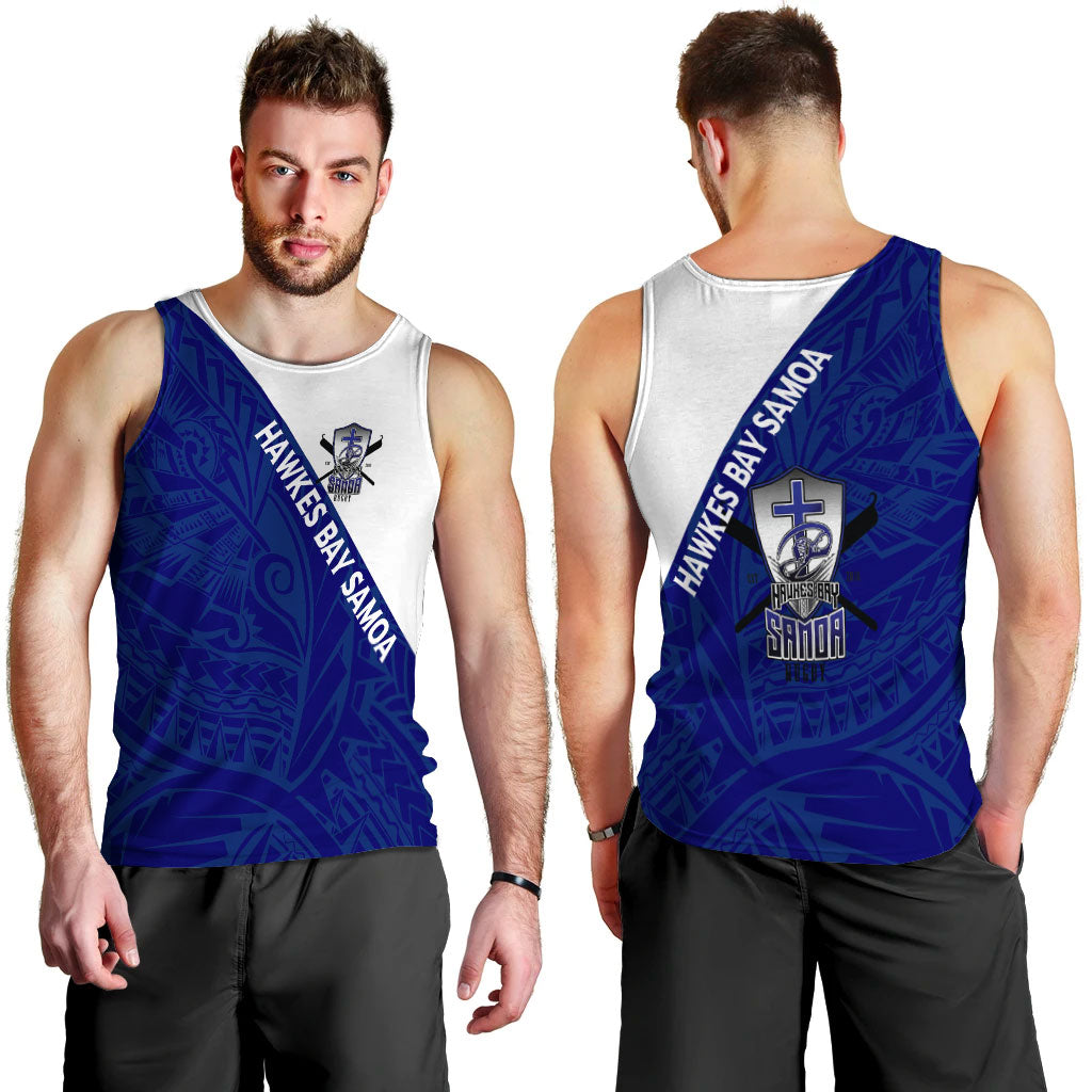 Hawkes Bay Samoa Pride Men Tank Top - LT12 Men Blue - Polynesian Pride