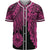 Tahiti Polynesian Custom Personalised Baseball Shirt - Tribal Wave Tattoo Pink Unisex Pink - Polynesian Pride