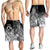 Tonga Men's Shorts - Humpback Whale with Tropical Flowers (White) - Polynesian Pride