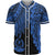 Vanuatu Polynesian Custom Personalised Baseball Shirt - Tribal Wave Tattoo Blue Unisex Blue - Polynesian Pride