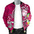 Fiji Men's Bomber Jacket - Turtle Plumeria (Pink) - Polynesian Pride