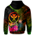 Polynesian Hawaii Kanaka Maoli Polynesian Zip up Hoodie Hibiscus and Banana Leaves - Polynesian Pride