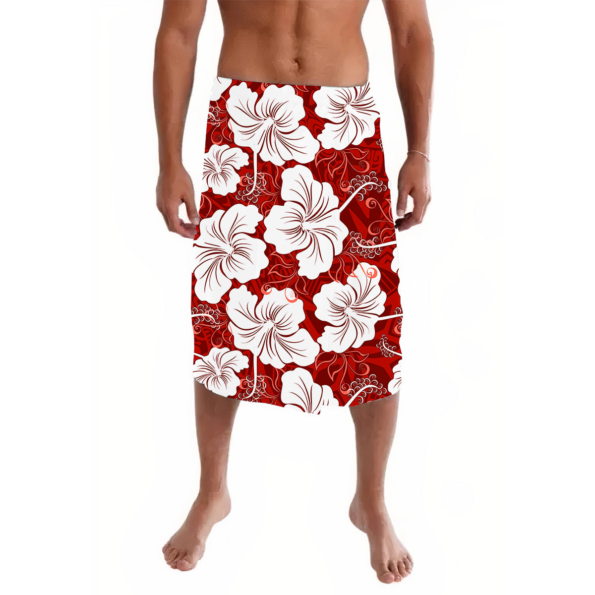 Hawaii Lavalava Polynesian Red Simple Tropical Flowers LT13 Red - Polynesian Pride