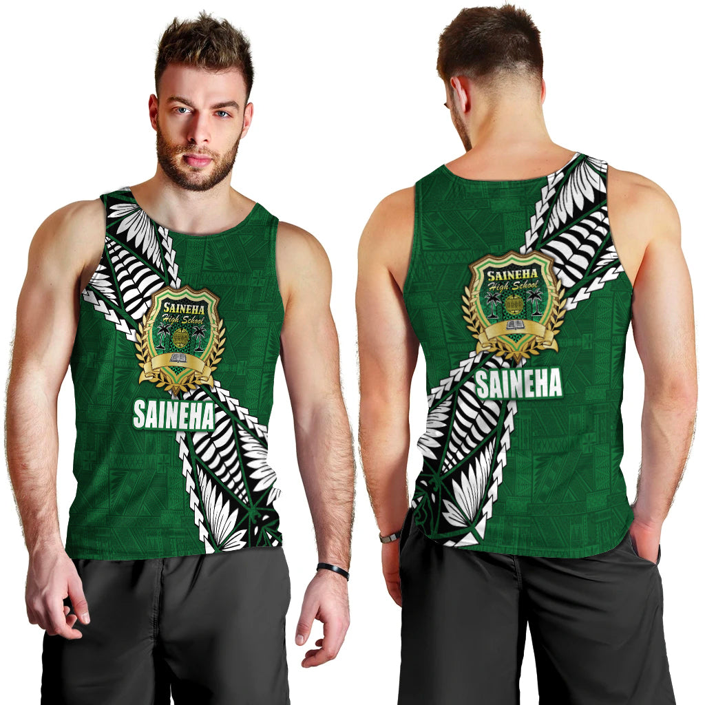 Tonga Saineha High School Tongan Patterns Men Tank Top - LT12 Men Tank Top Green - Polynesian Pride