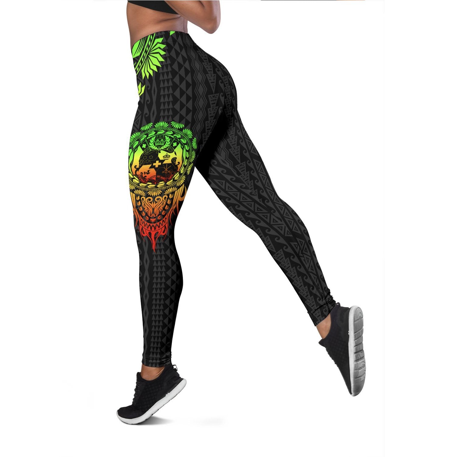 Tonga Polynesian Legging - Tattoo Pattern With Seal Reggae Reggae - Polynesian Pride