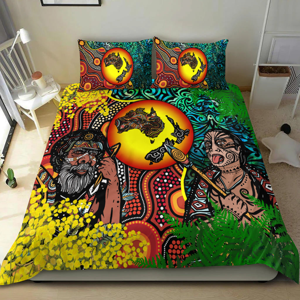 Australia Aboriginal Kangaroo Combine New Zealand Maori Kiwi Bird Bedding Set - LT2 ART - Polynesian Pride