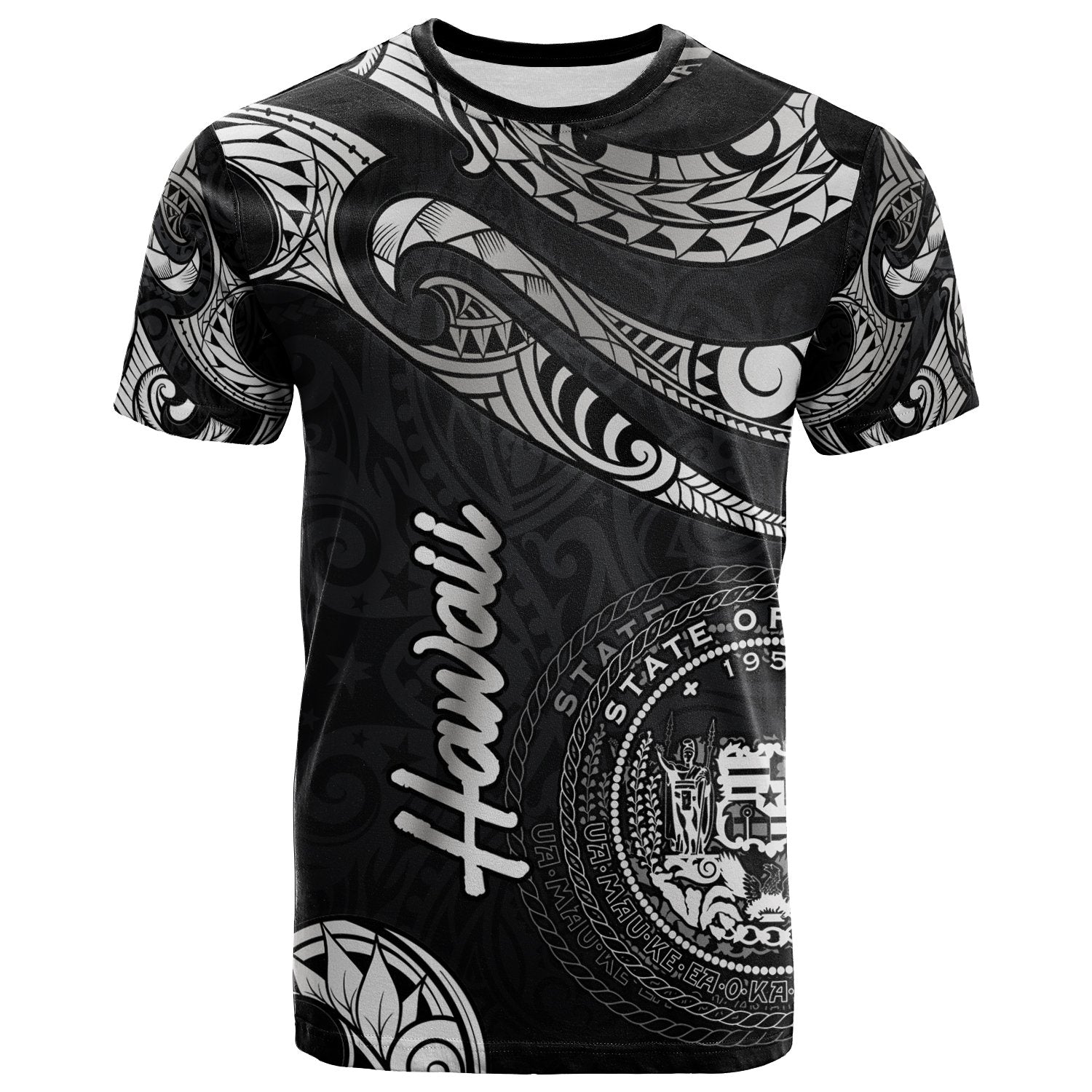 Hawaii Polynesian Custom T Shirt Polynesian Tattoo White Version Unisex Art - Polynesian Pride