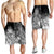 Samoa Men's Shorts - Humpback Whale with Tropical Flowers (White) - Polynesian Pride