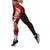 Fiji Polynesian Custom Personalised Legging - Coat Of Arm With Hibiscus Red - Polynesian Pride