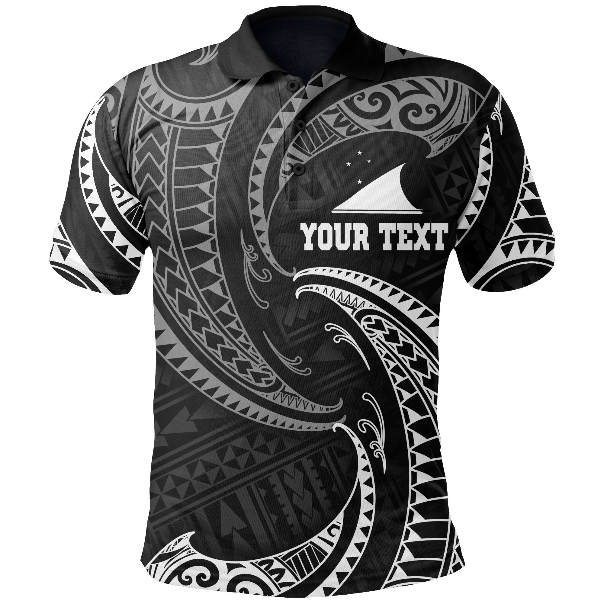 Tokelau Polynesian Custom Polo Shirt White Tribal Wave Unisex White - Polynesian Pride