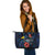 Tokelau Polynesian Leather Tote - Blue Turtle Hibiscus - Polynesian Pride