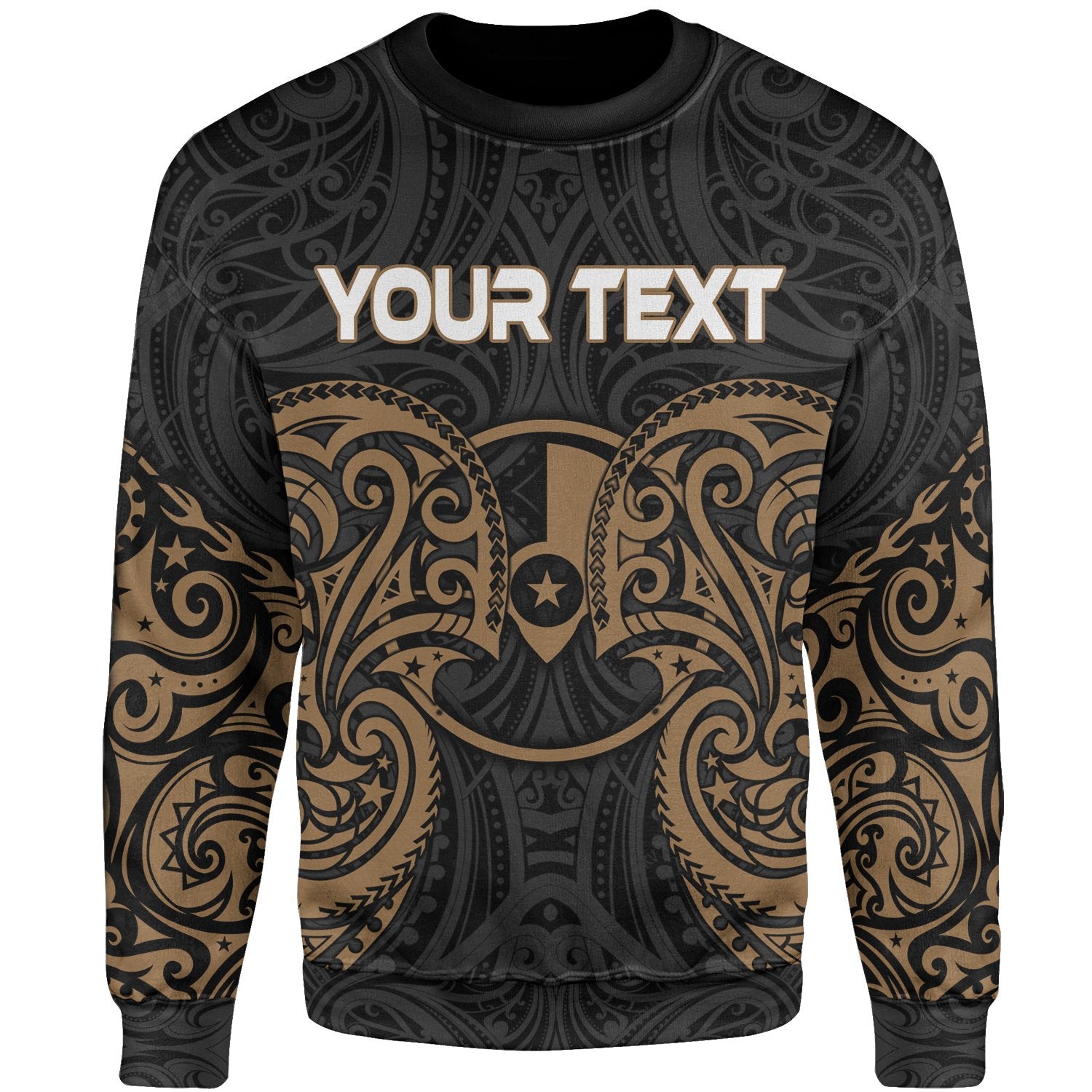 Yap Polynesian Custom Personalised Sweater - Spirit Style Gold Unisex Gold - Polynesian Pride