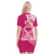 (Custom Personalised) Breast Cancer Pink Ribbon Butterfly Polynesian Pink Version Polo Dress - LT12 - Polynesian Pride