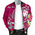 Fiji Custom Personalised Men's Bomber Jacket - Turtle Plumeria (Pink) - Polynesian Pride