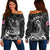 Hawaii King Kamehameha Aloha Hawai'i Nei Women Off Shoulder Sweater - LT2 Women BLACK - Polynesian Pride