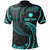 Nauru Polynesian Custom Polo Shirt Neon Blue Tribal Wave Unisex Blue - Polynesian Pride