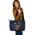 Yap Polynesian Leather Tote - Blue Turtle Hibiscus - Polynesian Pride