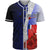 Wallis and Futuna Polynesian Custom Personalised Baseball Shirt - Coat Of Arm With Hibiscus Blue Unisex Blue - Polynesian Pride